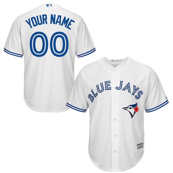 Youth Toronto Blue Jays Majestic White Custom Cool Base MLB Jersey->customized mlb jersey->Custom Jersey